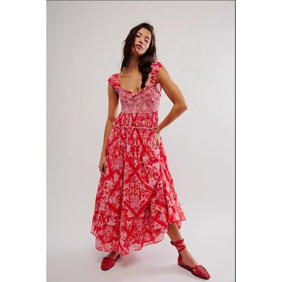 Free People Womens Forever Favorite Maxi Dress Multicolor Size L NWT